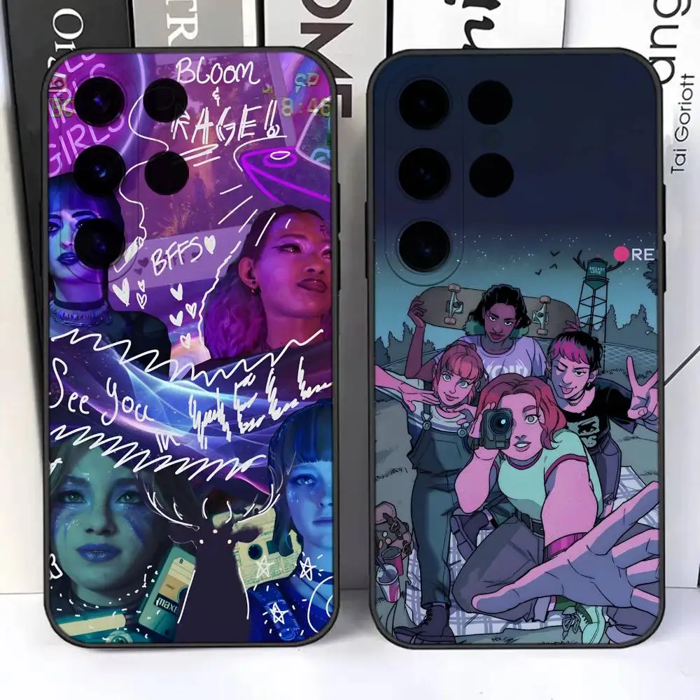 

L-Lost R-Record Bloom Rage Phone Case For Samsung S25,S24,Ultra,S20,S30,Plus,S22,S23,Ultra,Plus,5G Soft Black