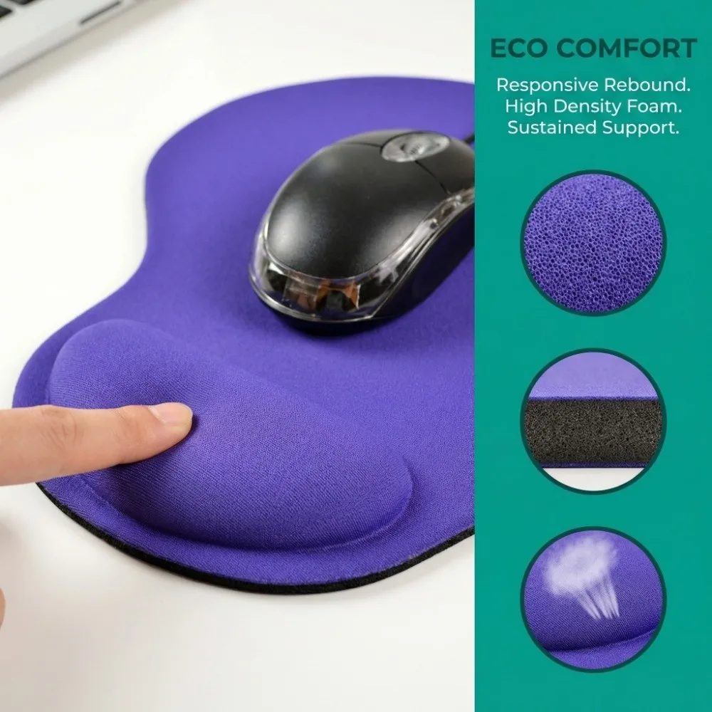 Premium EVA Mouse Pad with Wrist Support Non-Slip Ergonomic Mouse Mat Multiple Color Waterproof Mice Mat Working Studying