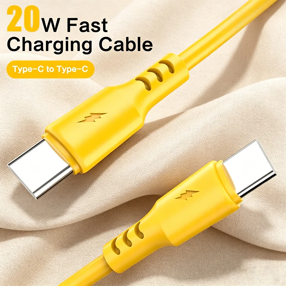 

20W USB C Fast Charging Cable Type C to Type C USB2.0 Data Transfer Wire Portable For iPhone Huawei Xiaomi Samsung 0.3m/1.5m