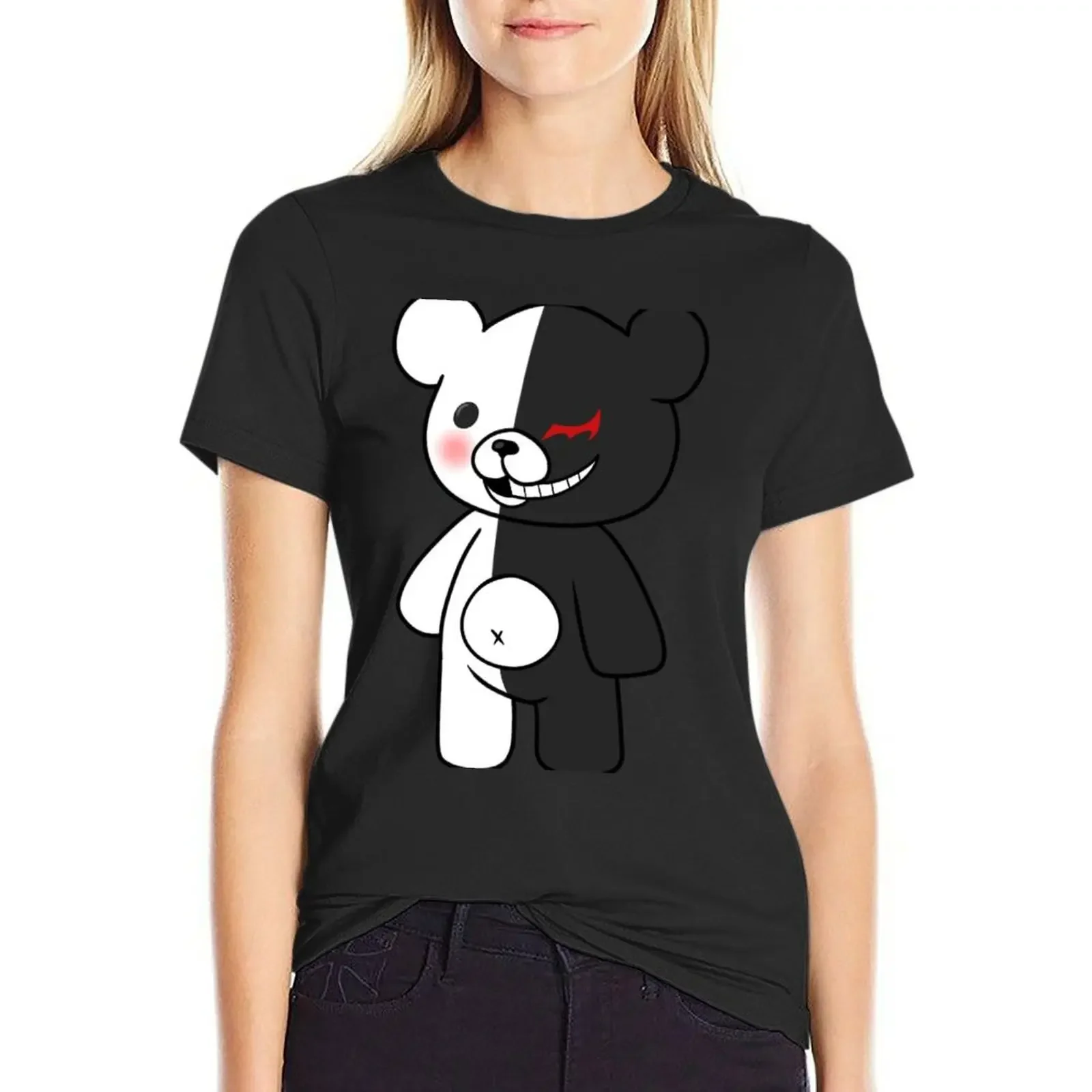 

Monokuma T-Shirt graphics sublime Female clothing heavyweights Woman T-shirts