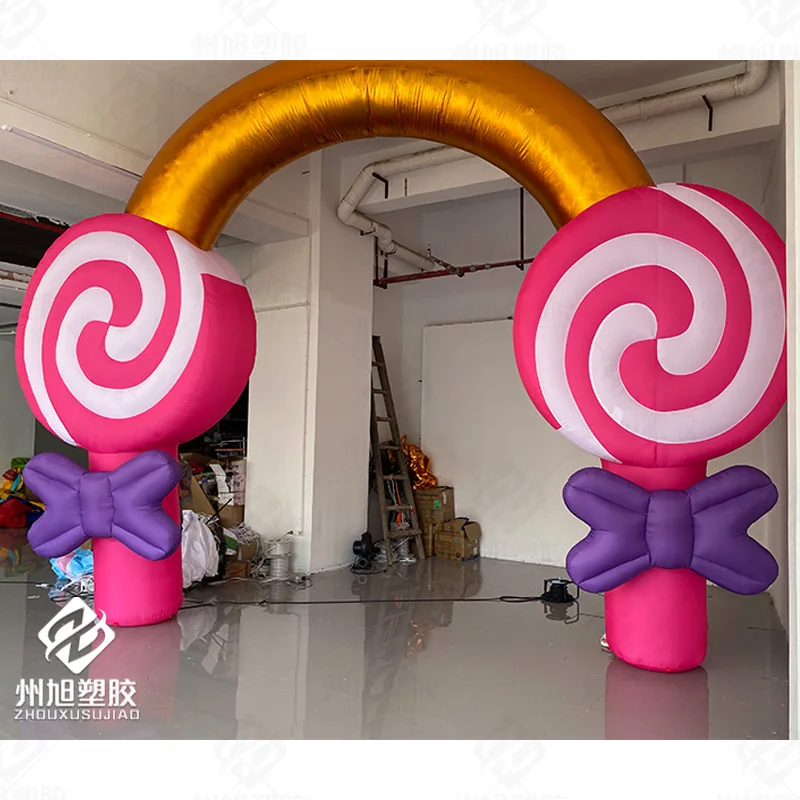 Inflatable stick candy arch, Christmas arch air mold, with blower, outdoor Christmas event street decoration