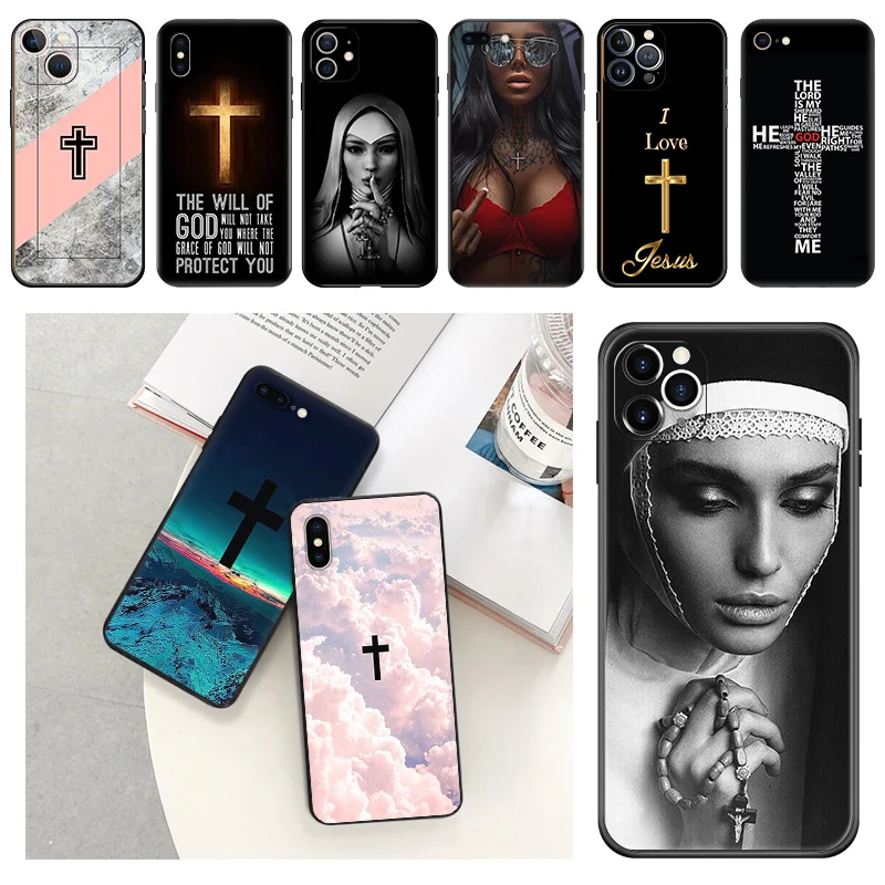 Phone Cases For iPhone 14 Plus 13 Pro Max 12 11 Mini SE XS X XR 7 8 6s Christian Jesus Angel Soft Camera Protective Cover