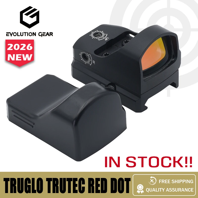 Mira de Caza TRUGLO Tru-Tec con Marcas Originales, Mira de Punto Rojo de 3MOA, Compatible con Riel Picatinny de 20 mm