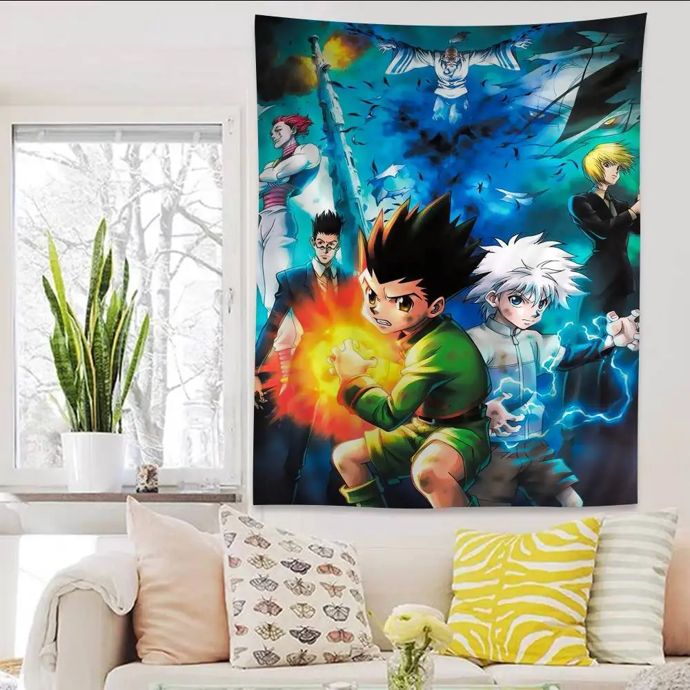 Anime Hunter X Hunter klassische Vintage bunte Wandteppich Wandbehang böhmische Wandteppiche Mandala Wand Kunst Dekor