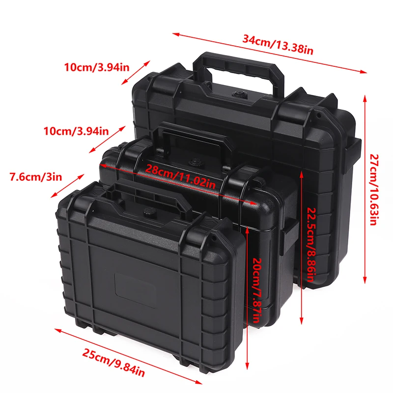 1Pc Waterproof Hard Carry Case Bag Tool Case With Pre-cut Sponge Storage Box Hardware Toolbox Safety Protector Organizer