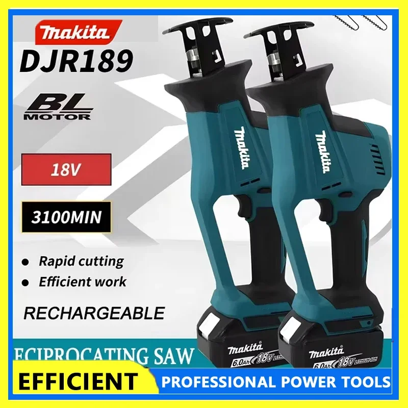 

Makita DJR189 Cordless Electric Reciprocating Saw Brushless Rechargeable Wood Metal Cutting Saw Portable Saw Power Tool 18V