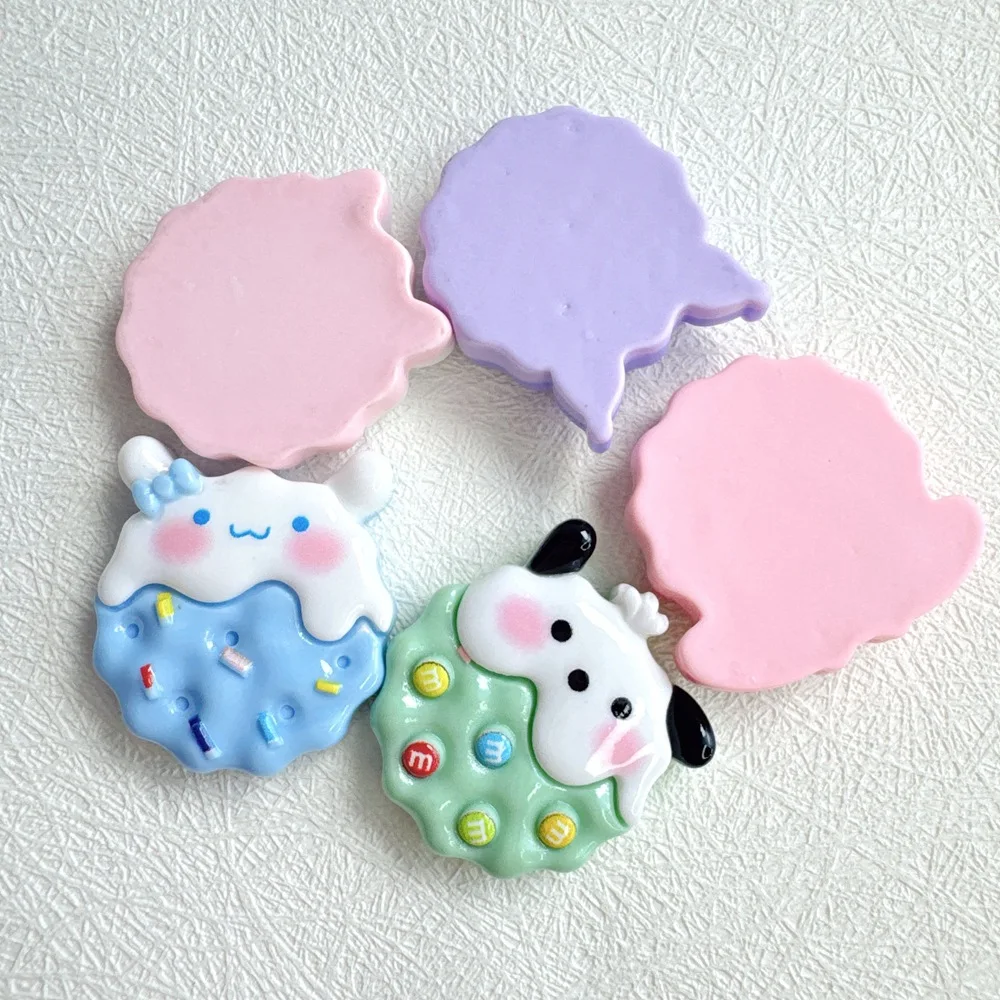 5Pcs cute sanrio biscuits resin flatback supplies diy kawaii resin accessories crafts materials scrapbooking embellishment