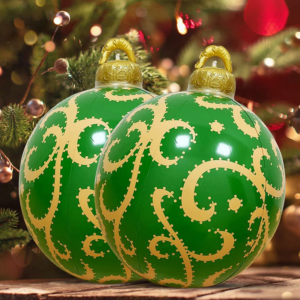 Outdoor Christmas Inflatable Decor Ball 40/60cm PVC Giant Big Large Balls Xmas Tree Decorations Toy Ball without Light Ornament