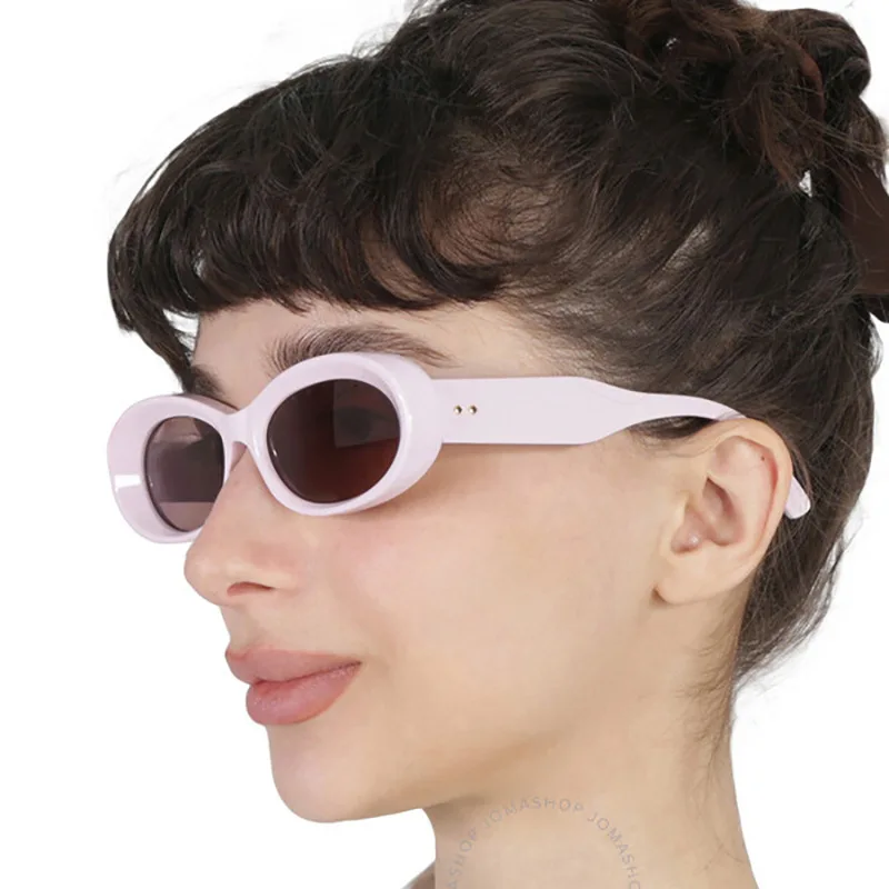 خمر النظارات الشمسية المستديرة النساء جديد ريترو البيضاوي نظارات شمسية عالية الجودة العصرية العلامة التجارية نظارات الظل للإناث