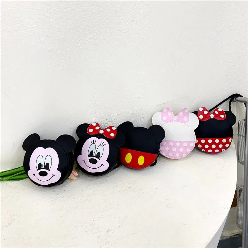 Disney Mickey Shoulder Bag Cute Cartoon Mickey Mouse Mini Crossbody Bags for Girls Fashion Coin Purse Kids Birthday Gifts