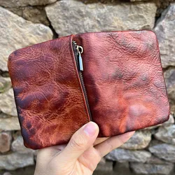 Handmade Tan Leather Men's Wallet Vintage Style Genuine Leather Wallet for Men and Women