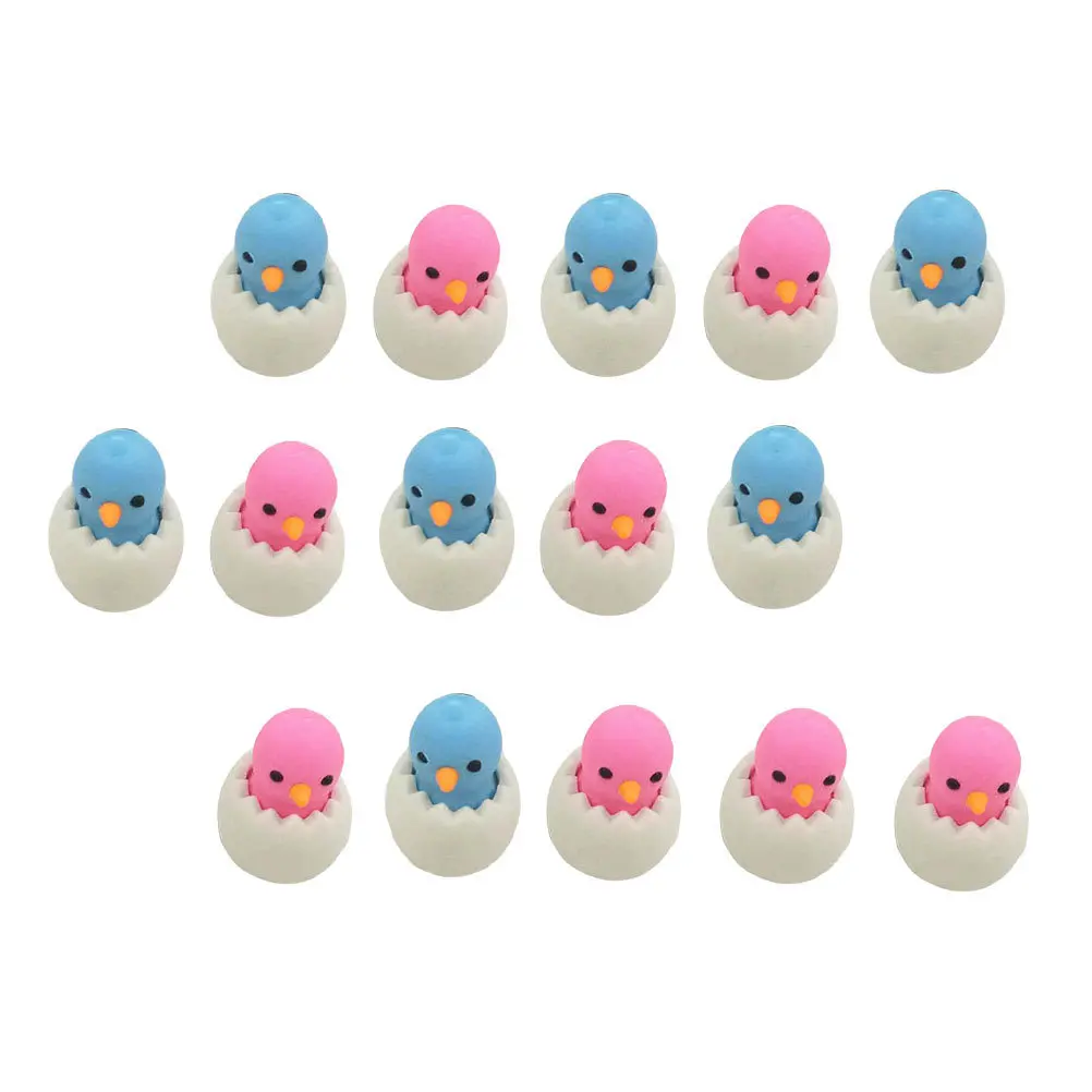 15Pcs Children Erasers Adorable Chick Shaped Erasers Compact Size Mini Eraser Prize Stationery for Students Decorative Eraser