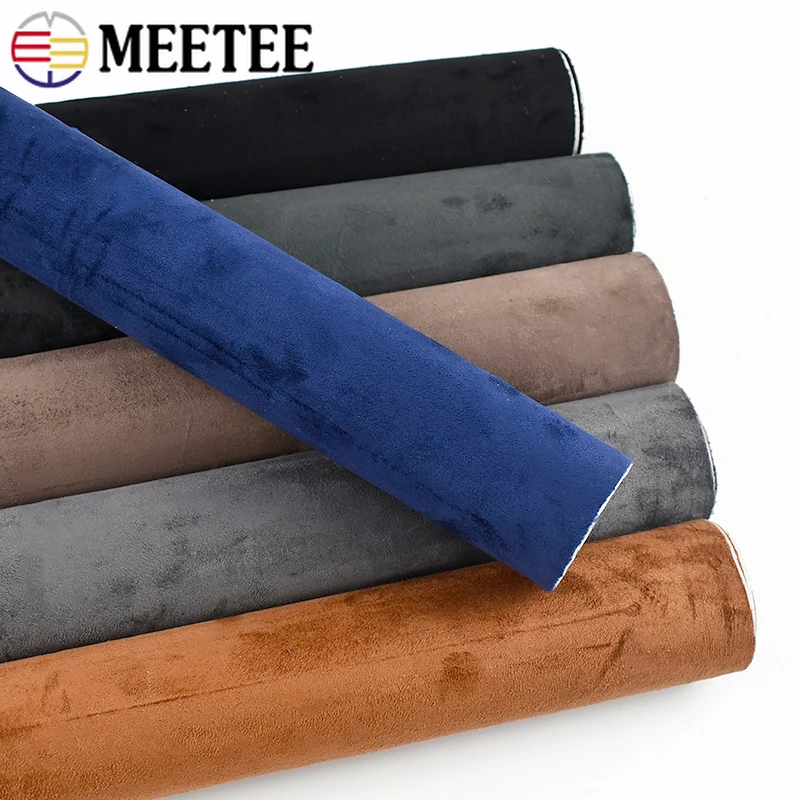 Meetee Car Interior Decor Synthetic Leather Suede Self-adhesive Fabrics Velvet Elasticity Repair Patch Stickers Cloth Patchwork