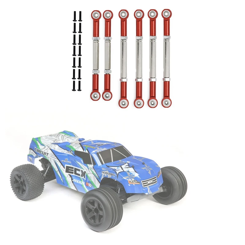 6Pcs Pull Rod Link Rod Set For 1/10 ECX 2WD Series Ruckus Torment Axe Brutus Circuit AMP RC Car Upgrade Parts