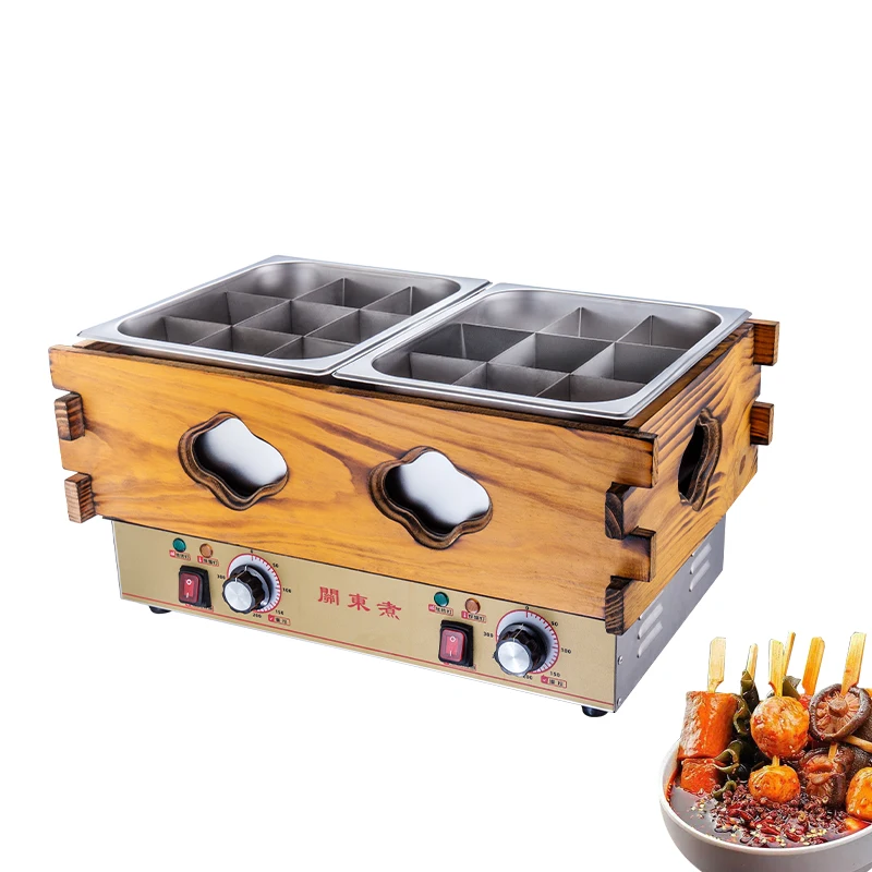 

Professional electric Double Basin Eighteen-rectangle-grid Oden Hot Pot Food Kanto Cooking