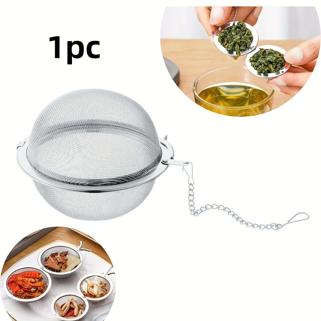 1PC/stainless steel flavored filter ball, tea filter ball, soup filter ball with extension chain hook