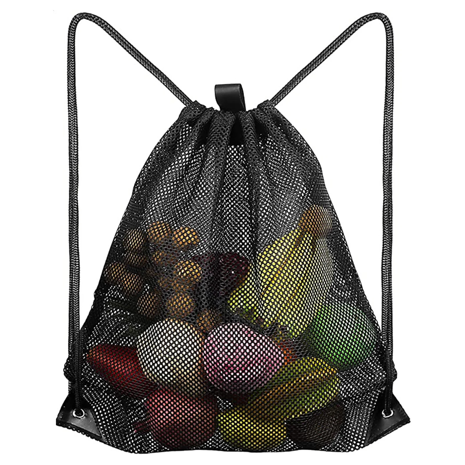 

Mesh Bag Portable Drawstring Storage Bag Heavy-Duty Sport Equipment Storage Bag for Beaching Swimming Gym Shopping 2025 New