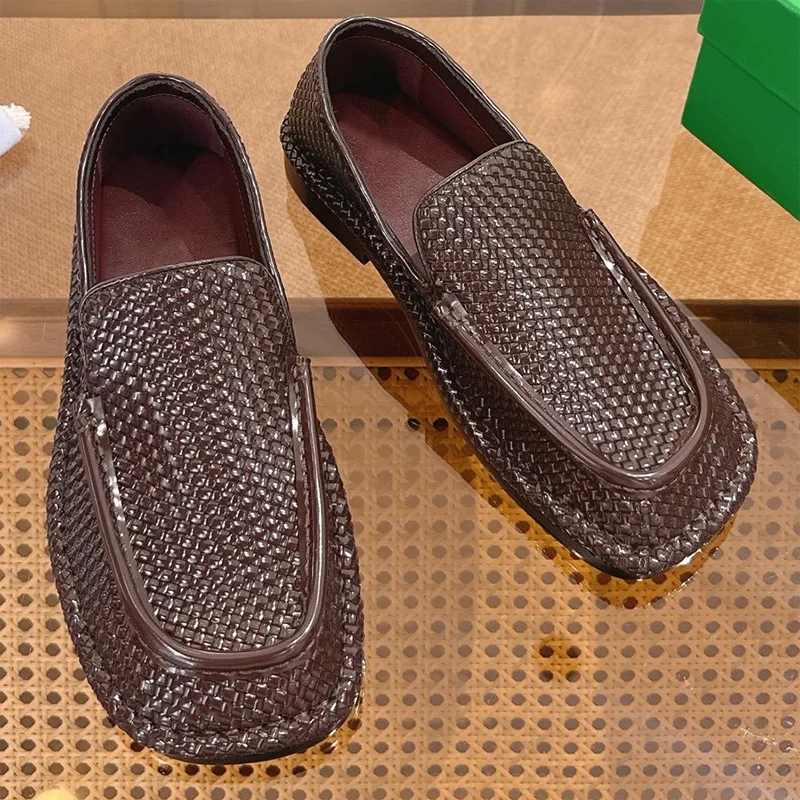 

High quality 2025 New Style Women's Square-Toe Flat Crochet Loafers - Simple and Casual comfortable shoes 25100204