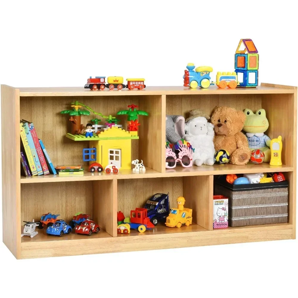 

Kids Toy Organizers and Storage, Wooden 3 Tier Bookshelf with 8 Compartment Cubes to Organize Books, Toys, Home Furniture