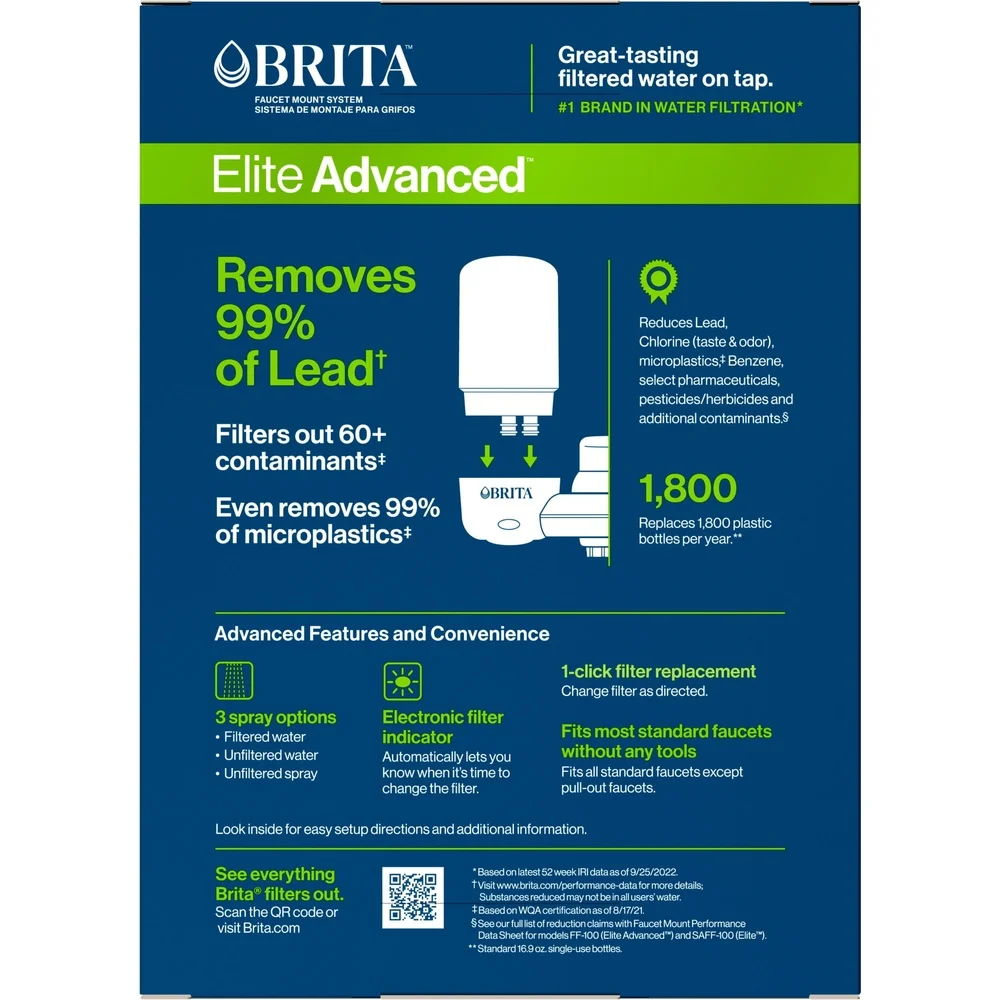 Complete Faucet Mount Water Filter System Reduces Lead Chlorine Asbestos Taste Odor Easy Replacement Indicator Fits Standard