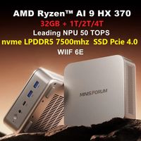 MINISFORUM AI370 Mini PC WIFI 6E BT 5.3 AMD Ryzen AI 9 HX 370 AMD Radeon 890M LPDDR5 7500MHz Windows 11 AI Gaming Computer