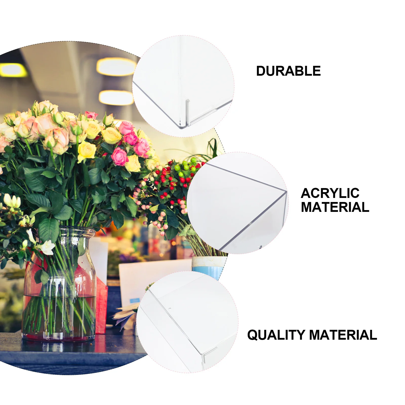 

Transparent Acrylic Flower Bucket Cuboid Planter For Home Decoration Multi-Function Storage Sundries Organizer Transparent