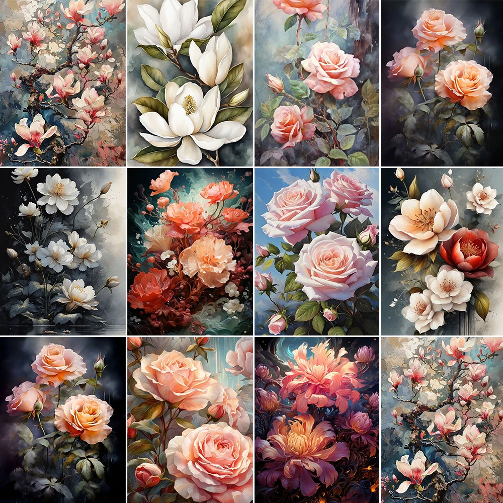 

Diy Acrylic Paint By Numbers Flowers Canvas Picture For Living Room Wall Adults Handpainted Painting Kit Home Decoration Pintura