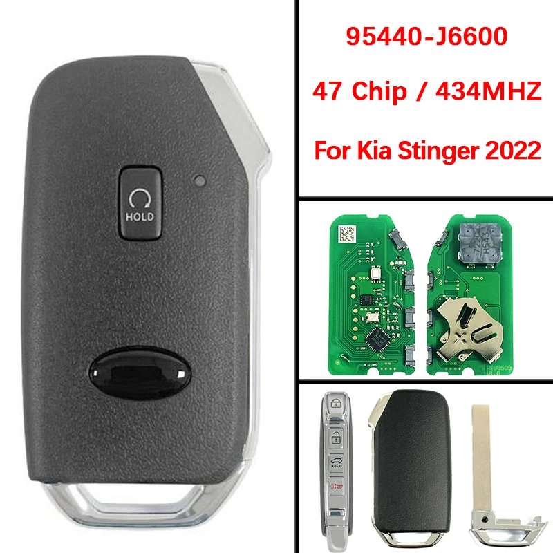 

CN051189 Aftermarket 4 Buttons Smart Key Fob Remote 47 Chip 433Mhz FCC 95440-J6600 For Kia Stinger 2022+