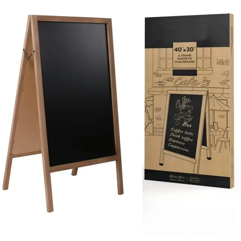 

Rustic Small Mini Size Double Sided A-Frame Free Standing Chalk Board With Custom Logo for Office & School