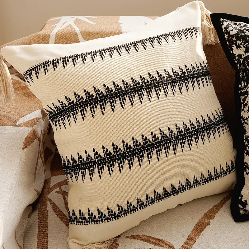 30x50/45x45CM Antique Brown Throw Pillow Cover French Retro Stamping Waist Cushion Cover Decor Home Decorative Pillowcase
