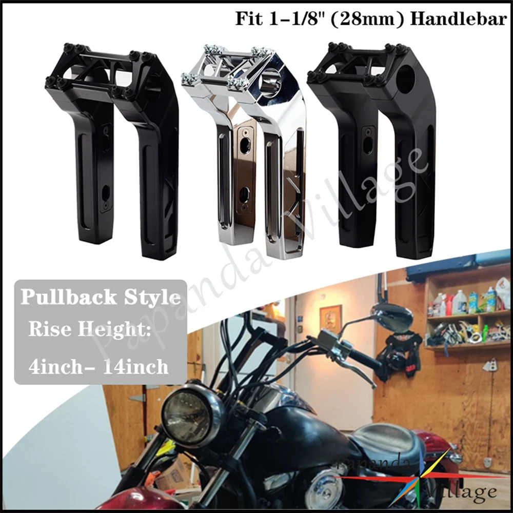 

Motorcycle Handlebar Risers For Harley Softail Street Bob FXBB FXBR Silm FLSL Club Style Pullback Handle Bars Riser Mount Clamps