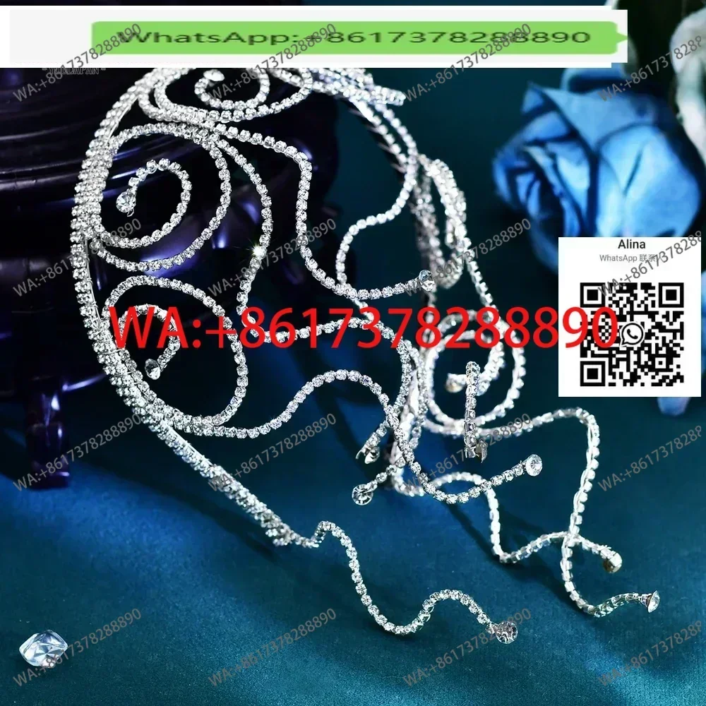 Hair accessories, rhinestones, delicate, hand-braided, stage exaggeration, live broadcast accessories, street fashion