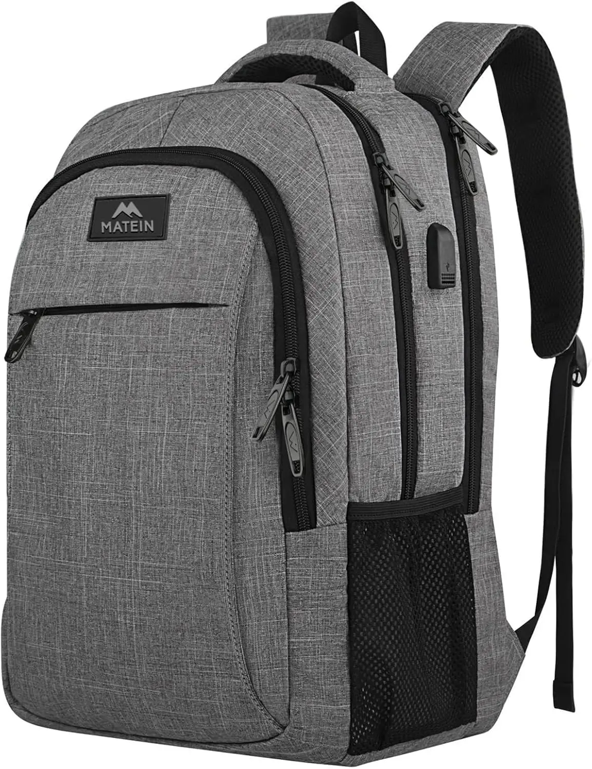 

Slim Anti-Theft Laptop Backpack with USB Port, Water-Resistant for 15.6" Notebook, Ideal for Travel & School
