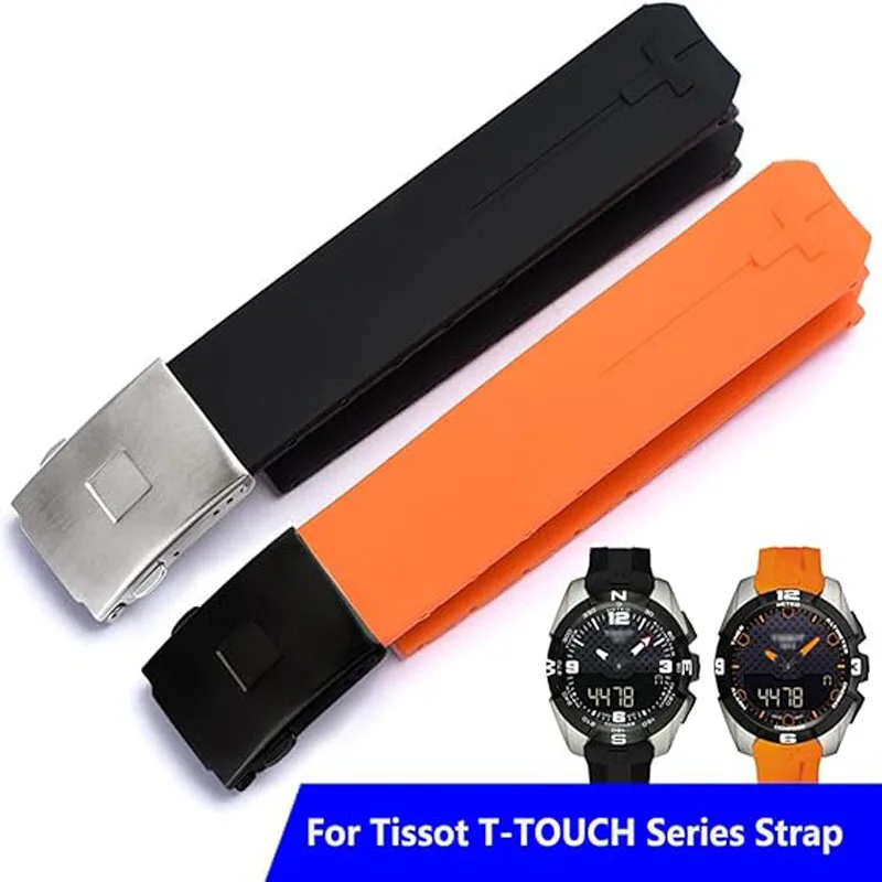 Silicone Strap For Tissot 1853 Tengzhi T-Touch original T013 rubber watch band T047T081T33 Men\'s Bracelet accessories 20mm 21mm