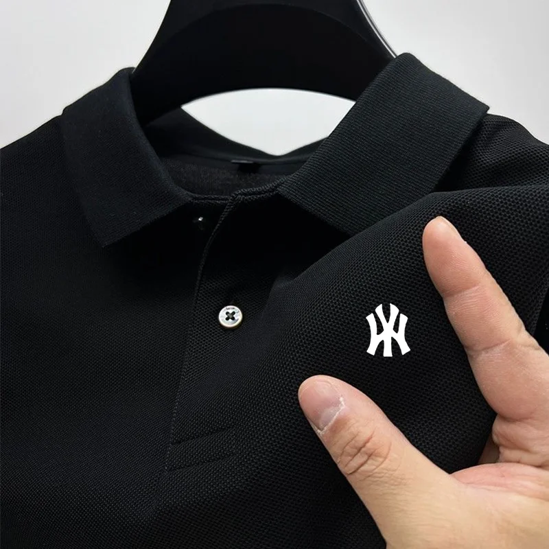 2024 Summer New Polo Fashion Men Casual Business Flip Collar Comfortable Short Sleeve T-shirt Top High Quality Short Sleeve