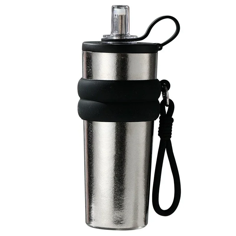

Women's high-value coffee cup straw water cup 2025 new gift portable titanium cup men