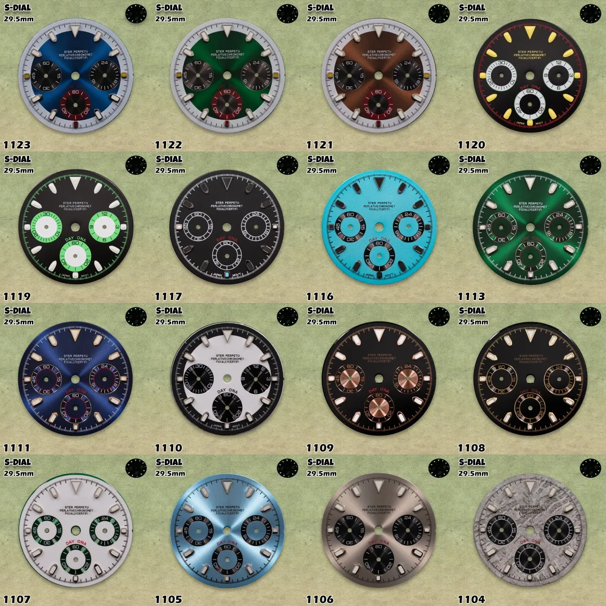 

NG VK63 Dial 29.5mm DTN Panda Dial S Logo VK63 Movement Green Luminous Watches for men Watch Modification Accessories
