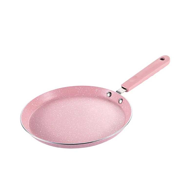 Flat Bottom Pan Pink Non-Stick Pot for Gas Stoves and Cooker Use Mini Omelettes Fried Eggs Pancake Baking Pans Multifunctional