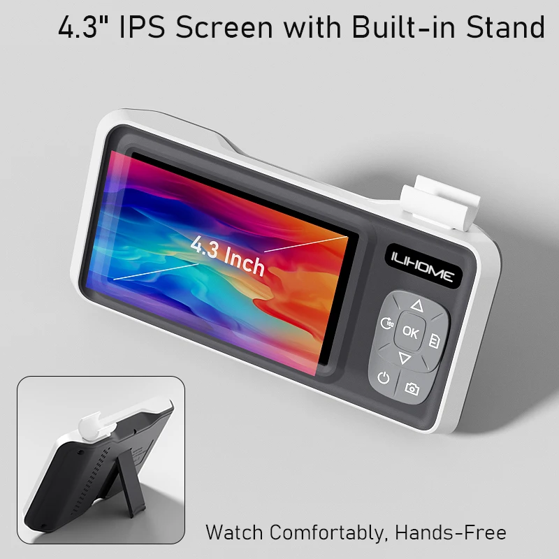 Peer-to-Peer Connected Otoscope with Display 4.3‘’ IPS Screen P2P Visual Ear Cleaner Camera 4.2MM Digital Ear Pick LED Ear Stick