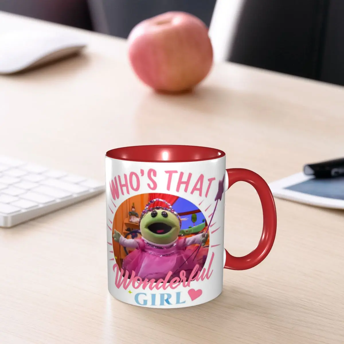 Nanalan Who's That Wonderful Girl Mug Funny Ceramic Coffee Cups Tea Mugs Milk Cup Drinkware Gifts for Woman Man