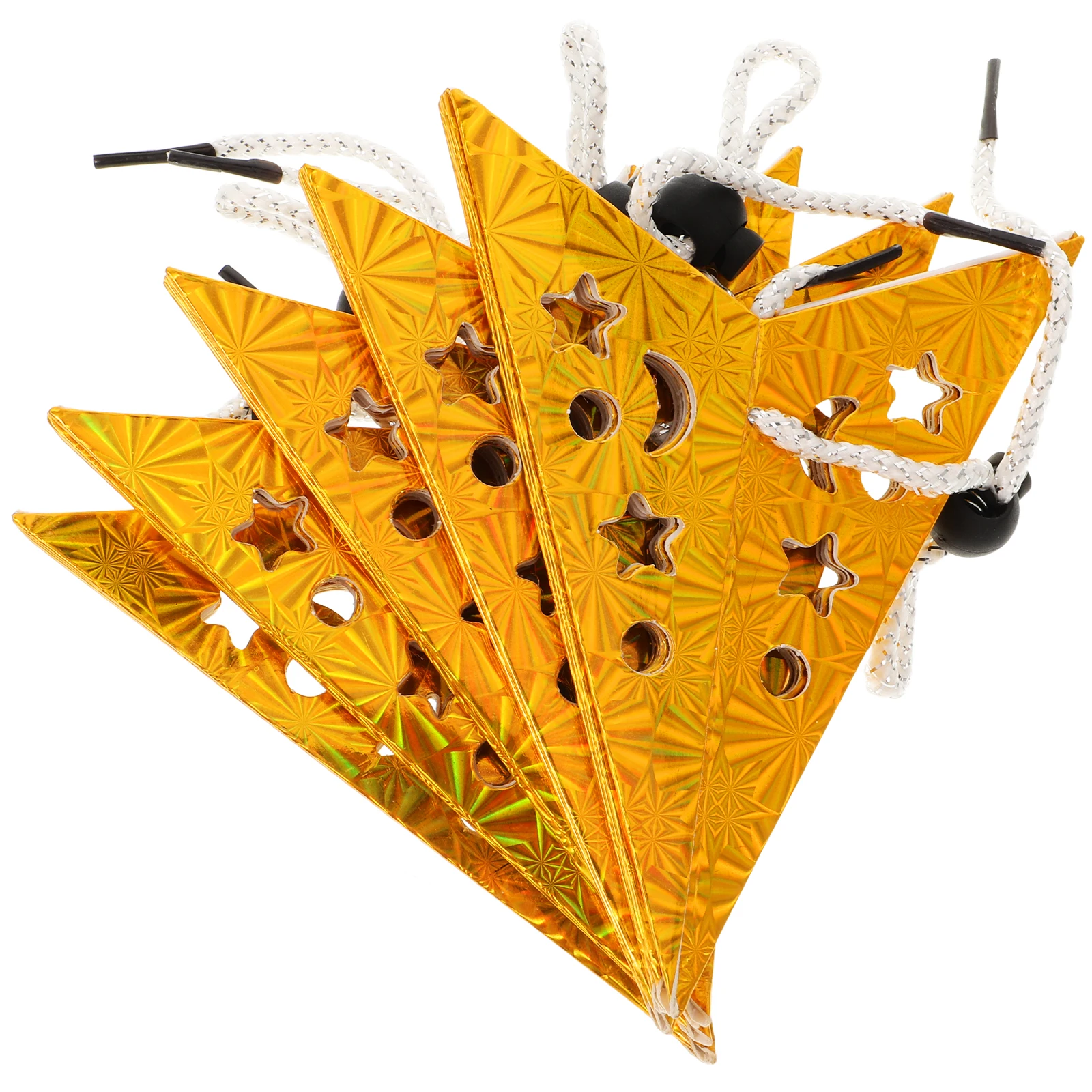 

5PCS Pentagram Paper Hanging Decor Paper Golden Christmas Table Lighting Festive Party
