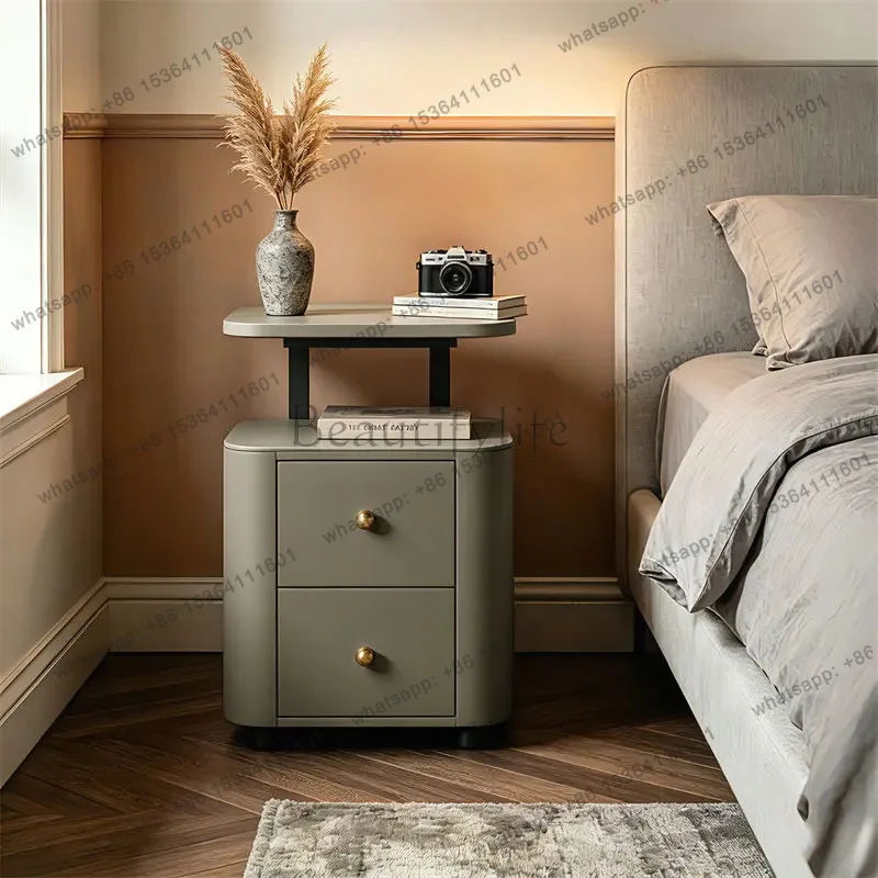 FG Aesthetic Storage Nightstand Trendy Elegant Bedside Table New Style Functional Nachttisch Home Bedroom Furniture