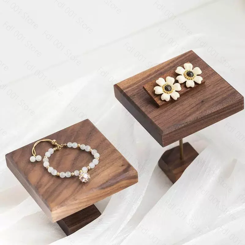 Jewelry Decorative Shelves Display Stands Black Walnut  Jewelry Ladder Display Shelf Earrings Ring Tray  Props Home Decor