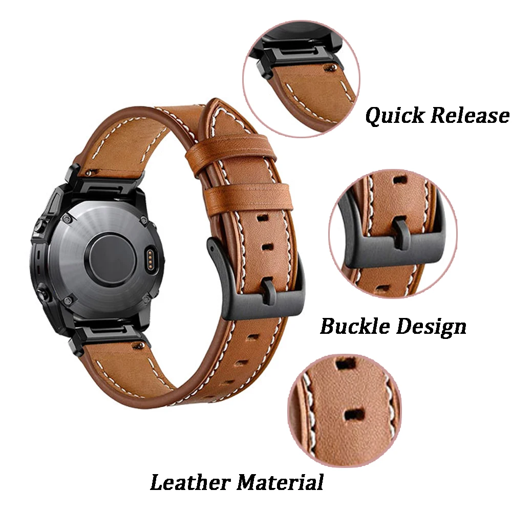 الجلود حزام ساعة ذكية ل Garmin Fenix 7 7X 6 6X برو 5X 5 Plus سوار حزام الساعات Fenix3 3HR الإفراج السريع معصمه 22 26 مللي متر