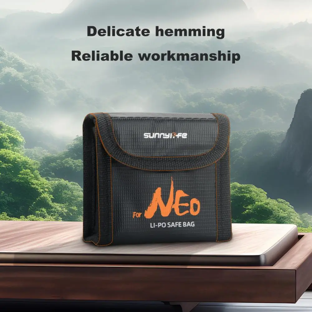 Battery Explosion-proof Bag Proof Battery Organizer Pouch with Fastener Tape for Safe Storage of Batteries Explosion-proof Bag