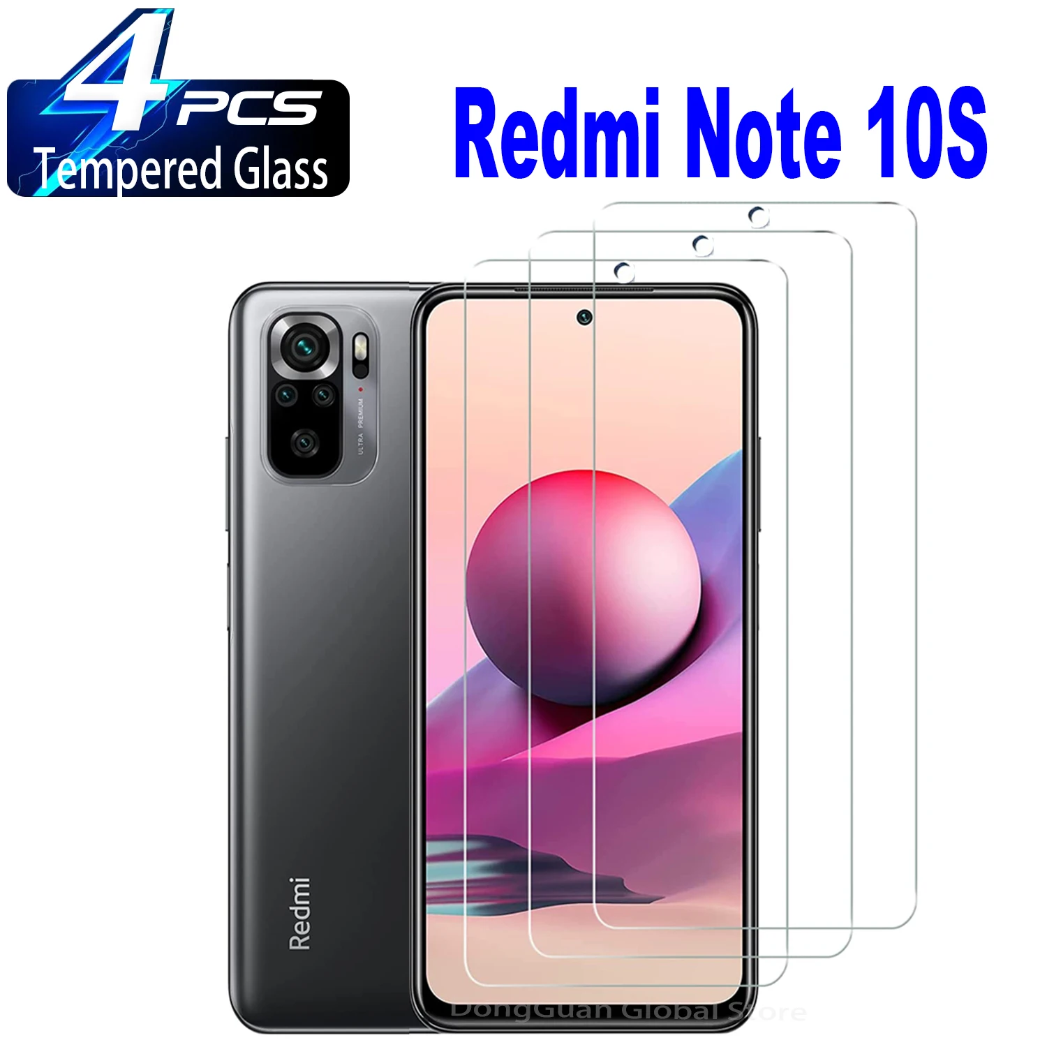 

2/4Pcs Tempered Glass For Xiaomi Redmi Note 10S Screen Protector Glass Film