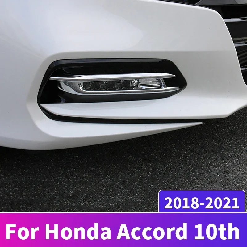 

For Honda Accord 10th 2018 2019 2020 2021 Accessories ABS Exterior Front Fog Lamp light Cover Trim Sticker Front Foglight Cover