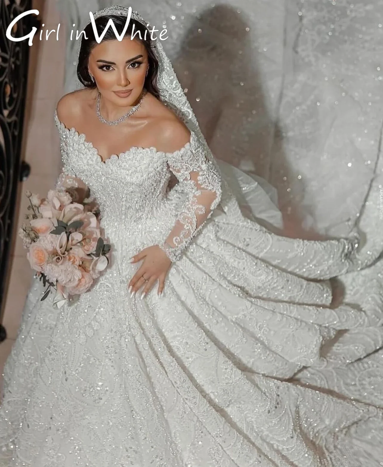 Customized Off Shoulder Sweetheart Wedding Dress Organza With Embroidery Bead Princess Ballgown Bride Dress Vestido de novia