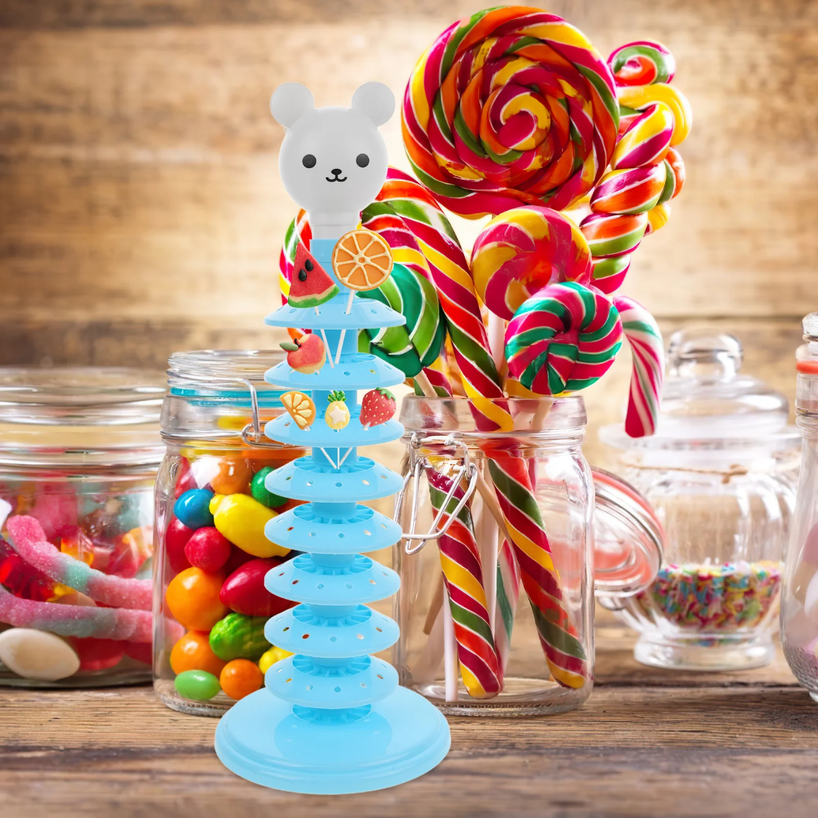 

8-Tier Candy Display Stand Multi-Layer Lollipop Holder Stable Base Cakepop Drying Stand Wedding Dessert Table Rack