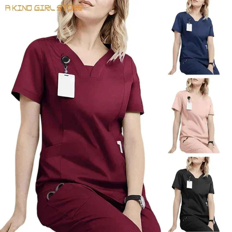 Newest Women Scrubs Sets Wholesale Operating Room Medical Uniform Hospital Dental Clinical Workwear Clothing Surgical Workwear